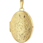 Trendor 21570 Ovaler Medaillon-Anhänger Paisley Gold auf 925 Silber 31x23 mm