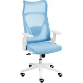 Beliani Bürostuhl Hellblau Mesh Drehbar Höhenverstellbar mit Armlehnen Heimbüro Homeoffice Modern