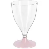 Monouso - Mehrweg Durable Weinglas aus PS Fuß Pink 200ml 2-teilig (6 Stück)