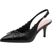Tamaris Damen Pumps Leder Schleife Stiletto 1-29602-46, Größe:37 EU, Farbe:Schwarz