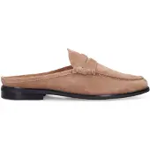 Manfield Taupefarbene Veloursleder-Loafer | Größe 43