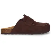 Manfield Braune Veloursleder-Clogs | Größe 39