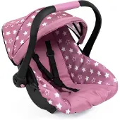 Usorteret – Deluxe Puppensitz mit Sonnendach – Pink/Gepunktet