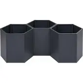 Mendler 3er-Set Hochbeet MCW-P64, Metallhochbeet Gemüse-/Pflanzbeet Blumenkasten Pflanzkübel Stahl 77x264x100cm anthrazit