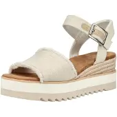 Toms Plateau Sandalen Textil mit geflochtenem Vorderriemen, gepolstertem Fußbett und verstellbarem Fersenriemen