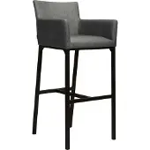 Stern Bar-Sessel Artus Aluminium schwarz matt Otdoorstoff Seidenschwarz