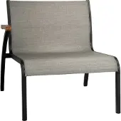 Stern Laris Lounge-Seitenelement Aluminium schwarz matt/Bezug Textilen Leinen grau