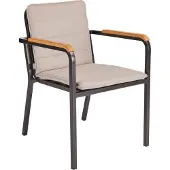 Stern Pepe Stapelsessel Aluminium Teakarmlehnen Auflage 100% Polyacryl