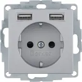 Berker SSD MIT 2X USB 2,4 A ALU MATT (48031404 S.1/B.X)