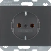 Berker 41157006, Typ F, DIN-Schiene, Anthrazit, Thermoplast, IP20, 250 V
