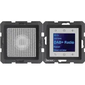 Hager Berker Q.1/Q.3/Q.7 Q.x Radio Touch podtynkowe DAB+ Bluetooth mit Lautsprecher anthrazit aksamit 30806086