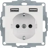 Berker Steckdose SCHUKO/USB S.1 48031909 polarweiß matt
