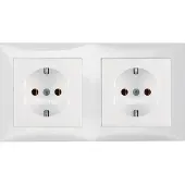 Berker BER S1 Schuko Kombi mit 47208989 Rahmen 2fach polarweiss glänzend