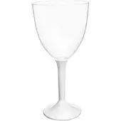 Monouso - Mehrweg Weinglas aus PS Fuß Weiß 300ml 2T (20 Stück)