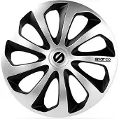 Sparco 13" Zoll Radkappen Schwarz Silber Radzierblenden Radblenden SPC1373SVBK