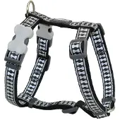 Red Dingo Hundegeschirr Schwarz Knochen Reflektierend 37-61 cm