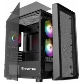 Nfortec NF-CS-DYS-B, Tower, PC, Schwarz, ITX, micro ATX, SPCC, Stahl, Gehärtetes Glas, Gaming