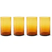 HK Living - Tube Trinkglas, H 12 cm / 400 ml, amber (4er-set)