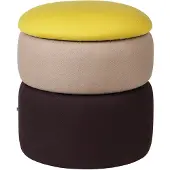 Broste Copenhagen Teichhocker gelb/beige/dunkle Traube Ø38cm