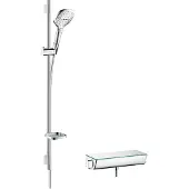 Hansgrohe Brausenkombi Raindance Select E 120 / Therm.Brause Aufputz Ecostat Sel.U 900mm Chrom