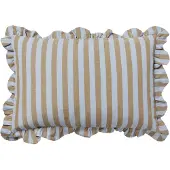 Broste Copenhagen - Ina Kissenbezug, 40 x 60 cm, dusty blue / brown kelp