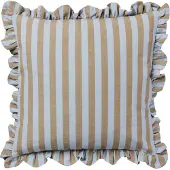 Broste Copenhagen - Ina Kissenbezug, 50 x 50 cm, dusty blue / brown kelp