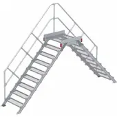 Euroline 512 Überstieg 45° 800mm Stufenbreite 2x9 Stufen Stahl Gitterrost