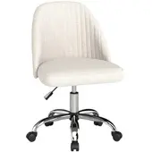Costway Bürostuhl Armlos Drehstuhl Höheverstellbar Beige