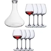 Villeroy & Boch Rotweinglas "Rotweingläser + Karaffe PURISMO WINE 9er Set transparent" Spülmaschinenfest