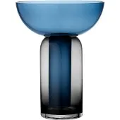 AYTM Torus Vase Ø25 Schwarz/Navy - , Torus, Blau, Glas, Design