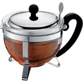 Bodum CHAMBORD Teekanne mit Edelstahlfilter und Deckel - 1 L Teebereiter