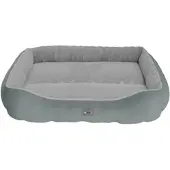 Benno Hundebett Sammy quadratisch 80x65x17 cm, Polyester mit Polypropylen-Füllung, maschinenwaschbar, Rutschfester Boden, inkl. Kauknochen - gemütlicher Schlafplatz für Hunde, grau