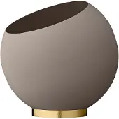 AYTM Globe Pflanzentopf Ø37xH32,3 Taupe/Gold - , Globe, Beige, Aluminium, Design