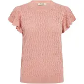 Mos Mosh Damen Tops & T-Shirts Mmganna Pattern O-neck Knit Top - Roze - Größe XS
