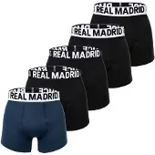 Real Madrid Herren Boxershorts, 5er Pack - Boxer Briefs, Baumwollmischung, Logobund, einfarbig