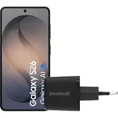 Samsung Galaxy S26 512GB Schwarz 5G + BlueBuilt Ladegerät 65 Watt Schwarz