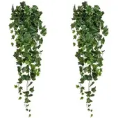 Creativ Green künstliche Pflanze Engl. Efeuhänger x14, ca 85cm, grün, 2er Set