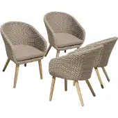 Garden Pleasure Stuhl VISALIA mit Auflage im 4er Set - modernes und ansprechendes Design