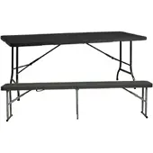 Wellhome - Multifunktionaler Klapptisch 180x74x74 cm und Klappbank 183x30x43 cm