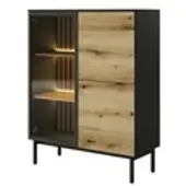 Möbel Kraft Vitrine ¦ schwarz ¦ Maße (cm): B: 100 H: 125