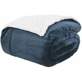 vidaXL Überwurfdecke Marineblau 130 x 150 cm Fleece 42016989