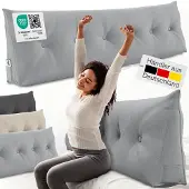 ELONEO Rückenkissen – Keilkissen fürs Bett & Sofa, abnehmbarer Bezug, praktisches Seitenfach 1 St Kissen