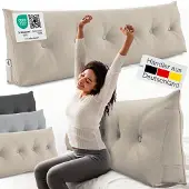 ELONEO Rückenkissen – Keilkissen fürs Bett & Sofa, abnehmbarer Bezug, praktisches Seitenfach 1 St Kissen