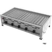 ChattenGlut Professional Gastrobräter 5-flammig Tischgerät 22,5kW und Einzelne Edelstahlstäbe als Rost