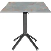 Restootab - Klappbarer Outdoor Tisch Nemo anthrazit 70x70cm Dekor rostgrau