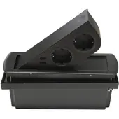 Sotech Einbausteckdose Ausschwenkbar Schwarz mit 2x USB und 2x Schuko