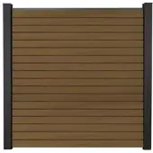 MR-Zaun Linea Steckzaun Quadratisch BPC, Teak co-ex.