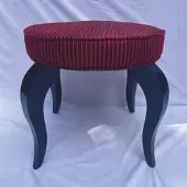 Casa Padrino Barock Hocker Rot / Schwarz H. 49 cm - Barockstil Möbel