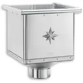 Grömo Wasserfangkasten kubisch, Aluminium, verschiedene Größen (Ausführung: Ø 87mm. 240mm breit)