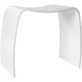 Casa Padrino Designer Hocker Holz Weiß Wave - Lounge Möbel